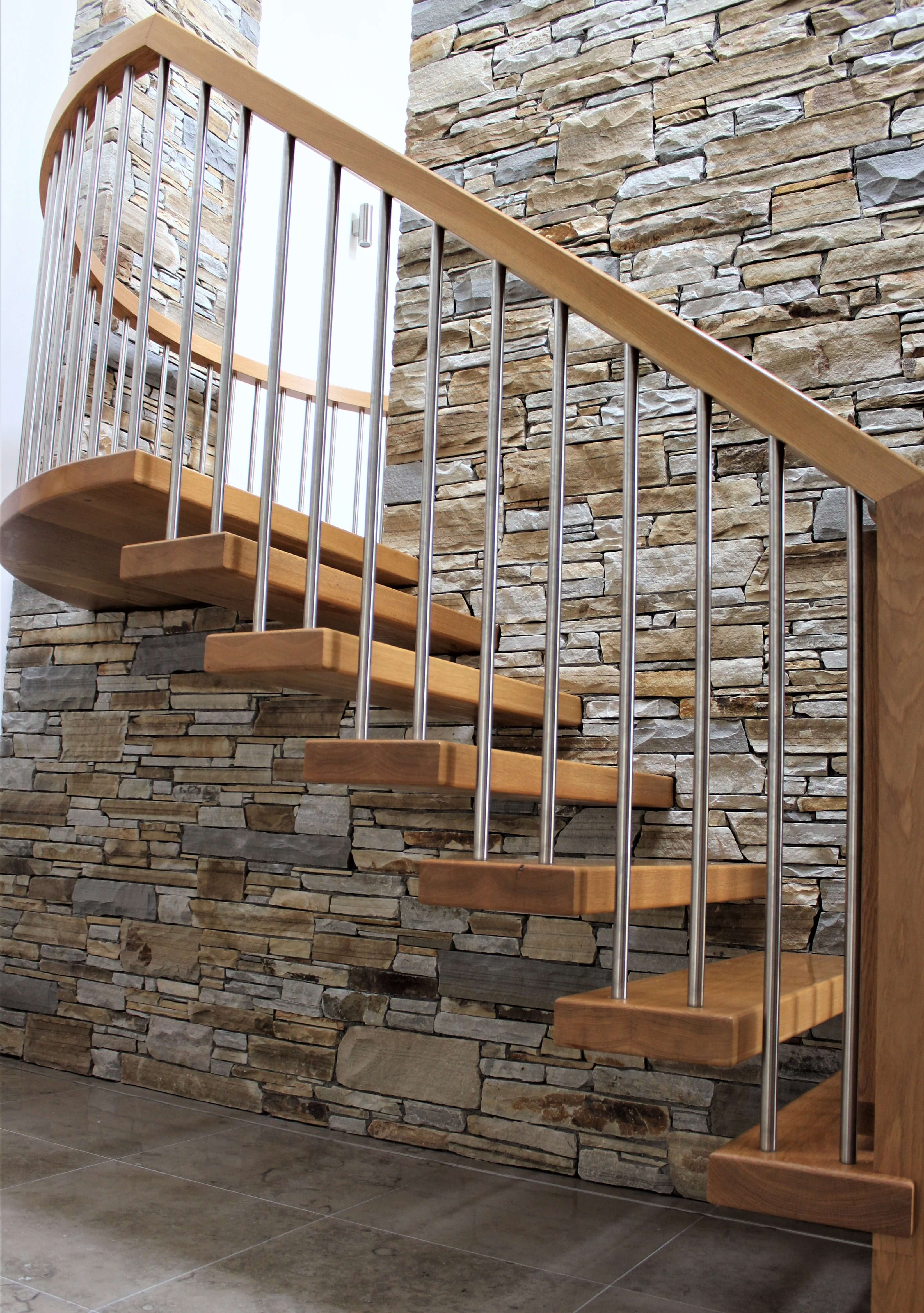 Floating Oak Stairs with Steel Bannisters Floating Stairs Bespoke